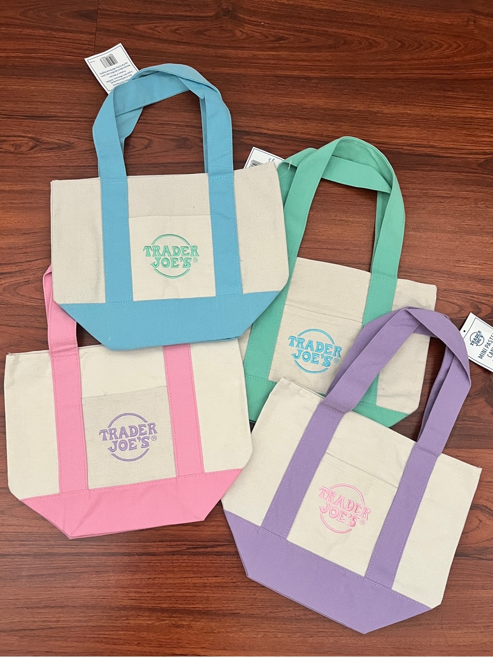 Set of 4 Trader Joe’s Canvas Mini Tote Bag